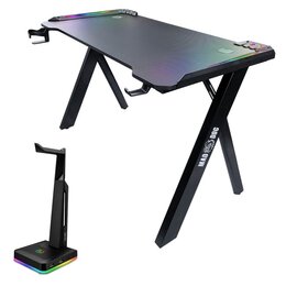 Biurko MAD DOG GD120L + Stojak na słuchawki MAD DOG HPS600 RGB