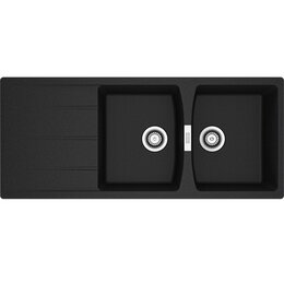 Zlewozmywak dwukomorowy z ociekaczem FRANKE Centro CNG 621-116 114.0710.232 Onyx 50x116