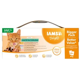 Karma dla kota IAMS Delights Gravy Land & Sea (48 x 85 g)