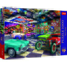 Puzzle TREFL Premium Plus Quality Tea Time Garaż kolekcjonera samochodów 10845 (1000 elementów)
