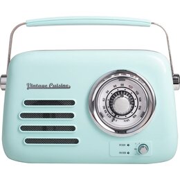 Radio VINTAGE CUISINE Analogowe Przenośne Chrom Miętowy