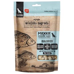Przysmak dla psa WIEJSKA ZAGRODA Miękkie suszone kąski Białoryby 100 g