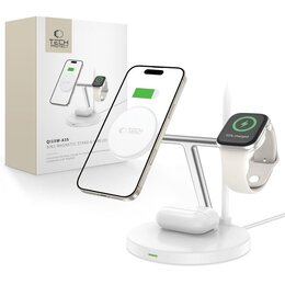 Ładowarka indukcyjna TECH-PROTECT QI15W-A35 3w1 Magnetic  Biały Qi MagSafe