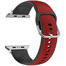 Pasek BELINE Silico Leather do Apple Watch 4/5/6/7/8/9/SE/SE 2/Ultra/Ultra 2 (42/44/45/49mm) Czerwono-czarny