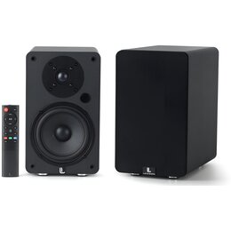 Aktywne,Podstawkowe kolumny głośnikowe LAUDNBERG S1 Czarne (2 szt.),Bluetooth 5.0,HDMI,ARC,Regulacja niskich i wysokich tonów