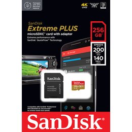 Karta pamięci SANDISK Extreme Plus microSDXC 256GB + Adapter