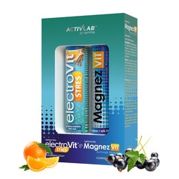 Elektrolity ACTIVLAB Stres Pomarańczowy + Magnez Czarna porzeczka (2 x 20 tabletek)