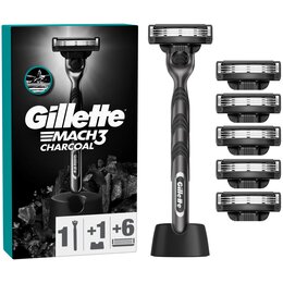 Golarka GILLETTE Mach3 Charcoal + 6 ostrzy + Stojak