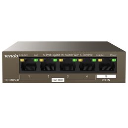 Switch TENDA TEG1105PD Gigabit Ethernet, 5 portów, Funkcja PoE