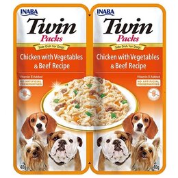 Karma dla psa INABA Twin Chicken Vegetables & Beef 2 x 40 g
