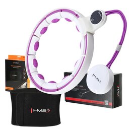 Hula hop HMS HHM17 Biało-fioletowy+ pas wyszczuplający BR163 Czarny