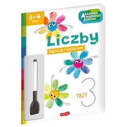 Książka z zadaniami Akademia Mądrego Dziecka. Rysuję i ścieram Liczby (miękka okładka)