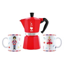 Zestaw BALETTI Kawiarka Moka Express 6 TZ + 2 Kubki Nutcraker