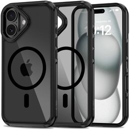 Etui TECH-PROTECT AirHybrid Magsafe do Apple iPhone 16 Przezroczysto-czarny