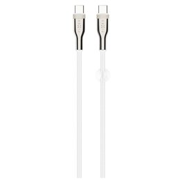 Kabel pleciony USB-C - USB-C FIXED 100W 2 m Biały