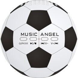 Głośnik mobilny MUSIC ANGEL Piłka nożna Biało-czarny