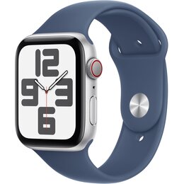 Apple Watch SE 2gen GPS + Cellular 44mm koperta z aluminium (srebrny) + pasek sportowy rozmiar S/M (denim) 2024