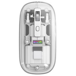 Mysz MARVO Prism B10 Biało-przezroczysty