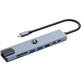 Hub HAWK HW-HUB801 8w1 USB Typu C, Pasywny