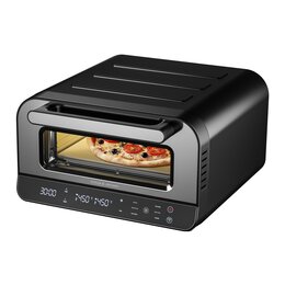 Piec do pizzy GÖTZE & JENSEN PO400K 1700W średnica 32 cm kamień do pieczenia i łopatka w zestawie Czarny