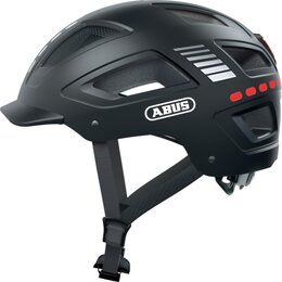 Kask rowerowy ABUS Hyban 2.0 LED Signal Czarny Miejski z lampką (rozmiar L)