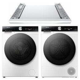 Pralka HISENSE WF7S1247BW Seria 7S+ Suszarka HISENSE DH7S107BW Seria 7S + Łącznik HISENSE WZXX90-BEW