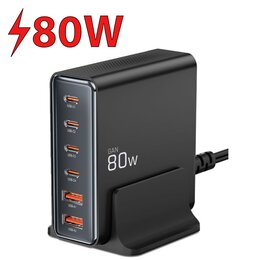 Stacja ładująca TECH-PROTECT 80W GAN QC3.0 Czarny