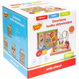 Zabawka edukacyjna SMILY PLAY Drewniana kostka aktywizująca 5w1 SPW84950