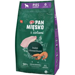 Karma dla psa PAN MIĘSKO Indyk Krewetki XL 3 kg