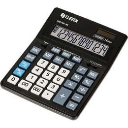 Kalkulator ELEVEN CDB1401-BK Zasilanie bateryjno-słoneczne, 4 pamięci