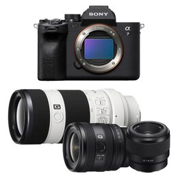 Aparat bezlusterkowy SONY Alpha A7 IV (ILCE7M4B.CEC) Body Czarny, Full Frame, 33Mpix, 4K 60p, 10kl/sek + Obiektyw SONY FE 16-25mm f/2.8 G (SEL1625G.SYX) + Obiektyw SONY SEL-70200G + Obiektyw SONY FE 50 mm f/1.8