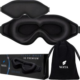 Opaska na oczy WAYA 3D Premium V2 Czarny + worek WAYA