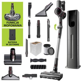Odkurzacz GÖTZE & JENSEN VV900S ze stacją czyszcząco-ładującą, z funkcją mycia i polerowania, 1 wymienna bateria w zestawie