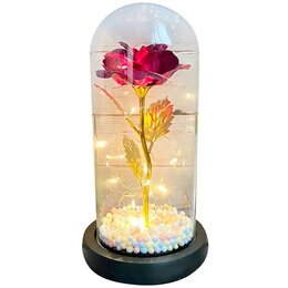 Lampka LED EXTRALINK Wieczna Róża w szkle Czerwona 24190