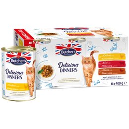 Karma dla kota BUTCHER'S Delicious Dinners Megapack Mix smaków (6 x 400 g)
