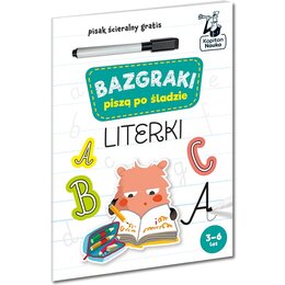Książka z zadaniami Bazgraki piszą po śladzie Literki (miękka okładka)