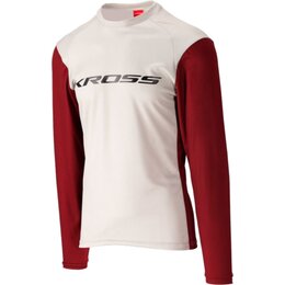 Koszulka rowerowa KROSS Hyde Long Sleeve (rozmiar M) Czerwono-biały