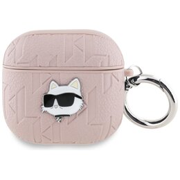 Etui na słuchawki KARL LAGERFELD Monogram Choupette Head do Apple Airpods 4 Różowy