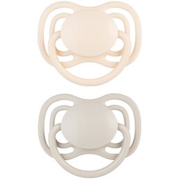 Smoczek CANPOL BABIES DentalAir 6-18 m Kremowo-szary (2 sztuki)