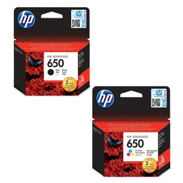 Tusz HP 650 Czarny 6.5 ml CZ101AE + Tusz HP 650 Kolorowy 5 ml CZ102AE