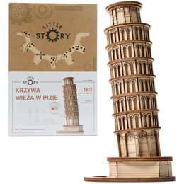 Zabawka drewniana LITTLE STORY 3D Krzywa Wieża w Pizie E009 (183 elementy)
