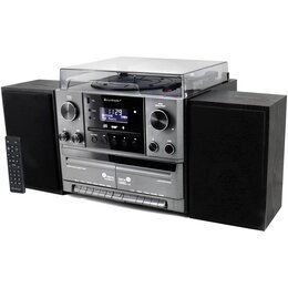 Wieża SOUNDMASTER MCD5600SW Srebrny Bluetooth, DAB+/FM, Wejście USB, Gramofon, Podwójna kaseta