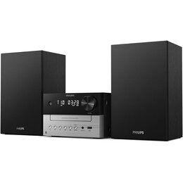 Wieża PHILIPS TAM3205M 12 Czarna, Odtw.CD, BT, FM, Wejście USB, 2-drożny system głośnikowy Bass Reflex