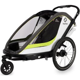 Przyczepka rowerowa HAMAX Breeze Twin Biało-zielony