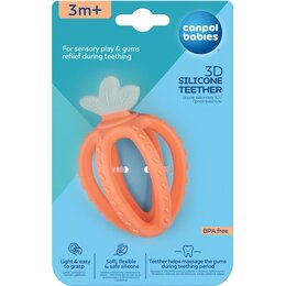 Gryzak CANPOL BABIES Sensoryczny 3D Truskawka 80/400 Czerwono-zielony