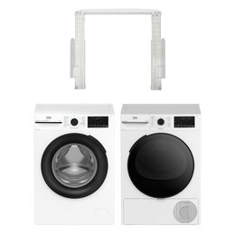 Pralka BEKO b300 XBM3WFU48415W + Suszarka BEKO BM3T49230WPBDC + Łącznik BEKO DPY10