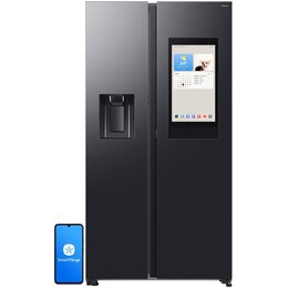 Lodówka SAMSUNG RS90F66BEFEO Side by Side AI No frost 178.4cm Grafitowa stal Podajnik wody Kostkarka
