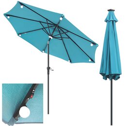 Parasol ogrodowy SASKA GARDEN 1065038 z oświetleniem LED 270 cm Turkusowy