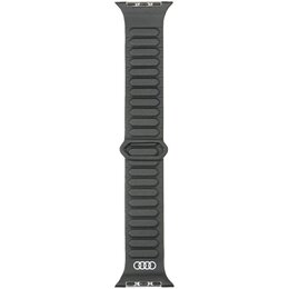 Pasek AUDI Logo Synthetic Leather Magnetic Ring do Apple Watch 4/5/6/7/8/9/SE/SE 2/SE 2022/Ultra/Ultra 2 (44/45/46/49mm) Czarny