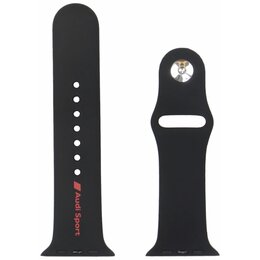 Pasek AUDI Sport Red Logo Silicone do Apple Watch (44/45/46/49 mm) Czarny